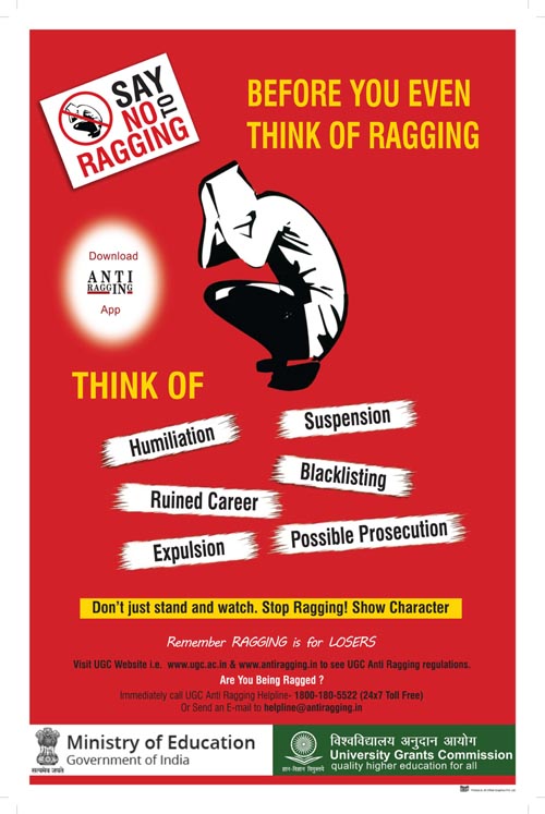 UGC Anti Ragging Poster - Say No to Ragging